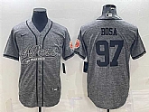 Men's San Francisco 49ers #97 Nick Bosa Gray With Patch Cool Base Stitched Baseball Jersey,baseball caps,new era cap wholesale,wholesale hats